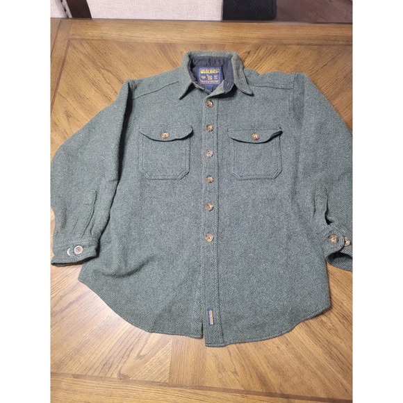 WOOLRICH Mens Green wool Blend Button‎ Up Shirt Jacket Size M